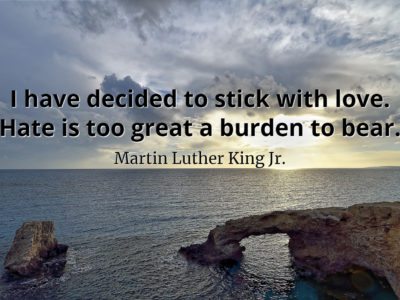Martin Luther King Quote I have decided to stick with love. Hate is too great a burden to bear