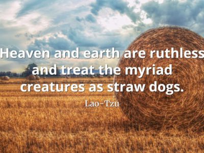 lao-tzu quote Heaven and earth are ruthless and treat the myriad creatures as straw dogs