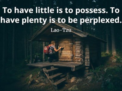 lao-tzu quote To have little is to possess. To have plenty is to be perplexed