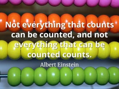 Albert Einstein quote Not everything that counts can be counted, and not everything that can be counted counts.