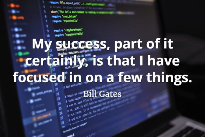 Bill Gates quote My success, part of it certainly, is that I have focused in on a few things.