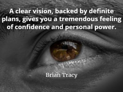 Brian Tracy quote A clear vision, backed by definite plans, gives you a tremendous feeling of confidence and personal power