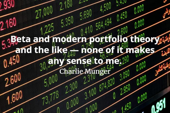 Charlie Munger quote Beta and modern portfolio theory and the like — none of it makes any sense to me