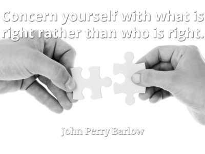 John Perry Barlow quote Concern yourself with what is right rather than who is right