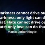Martin Luther King Jr. quote Darkness cannot drive out darkness only light can do that. Hate cannot drive out hate only love can do that.