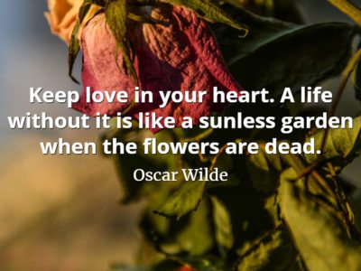 Oscar Wilde quote Keep love in your heart. A life without it is like a sunless garden when the flowers are dead.