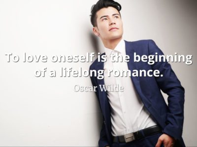 Oscar Wilde quote To love oneself is the beginning of a lifelong romance.